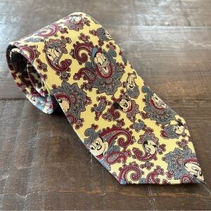 Vintage Disney “The Tie Works” Balancine Paisley Mickey Mouse Silk Tie